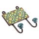 Forest Green Floral Ceramic Tiles Hooks